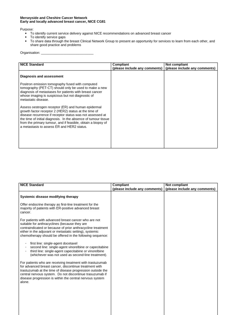 Advanced Breast Cancer Care Guidelines | PDF | Breast Cancer | Metastasis