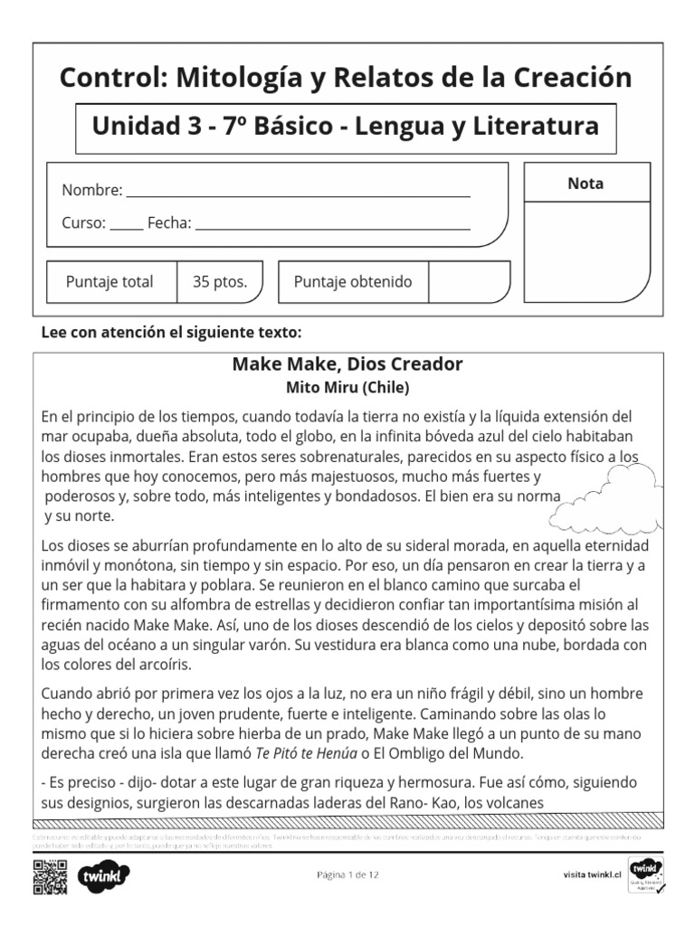 Mito de Make Make: Creación Rapanui | PDF | Pensamiento | Realidad