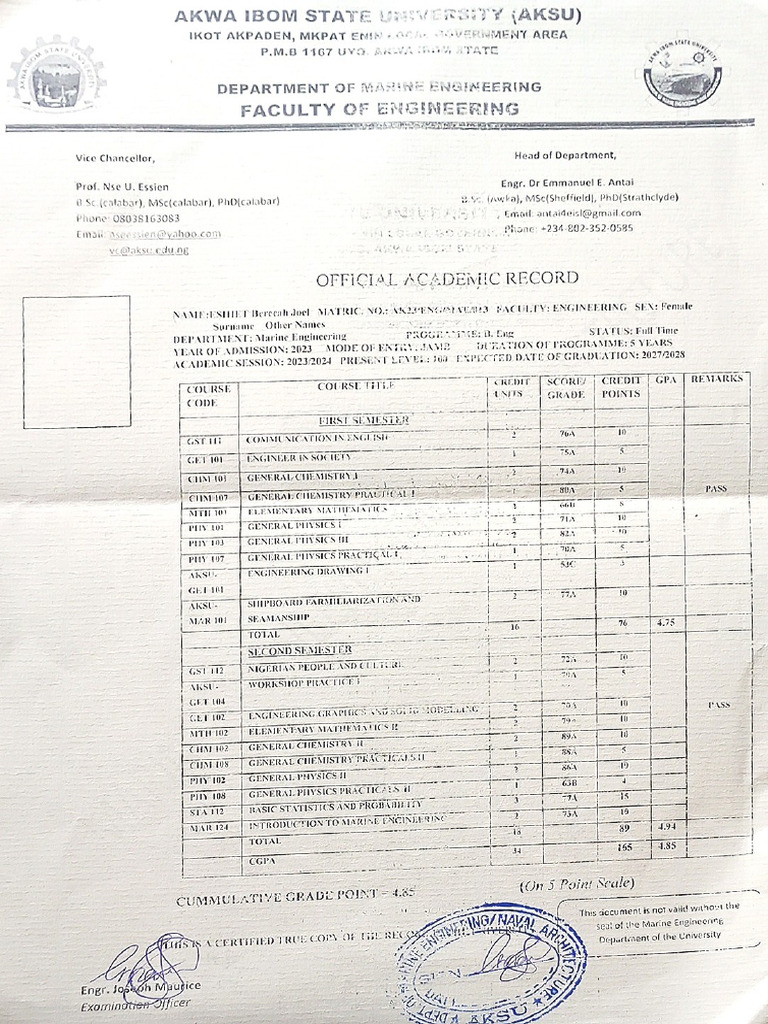 Academic Record - Esuit D | PDF