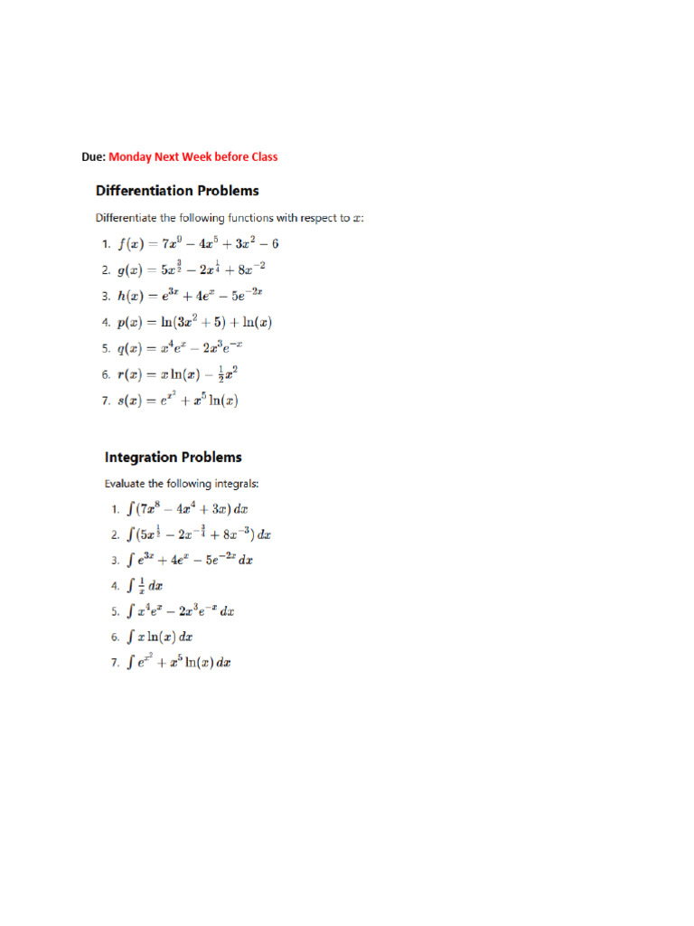 MED 121 Calculus Home Work. | PDF