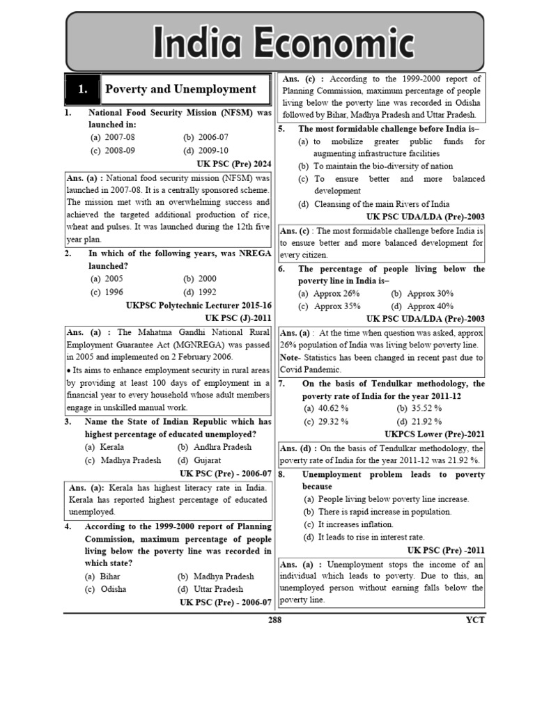 Poverty and Unemployment in India | PDF | Macroeconomics | Economies
