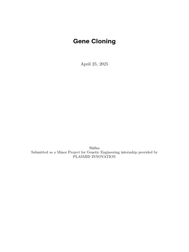 Applications of Gene Cloning Techniques | PDF | Molecular Cloning | Plasmid