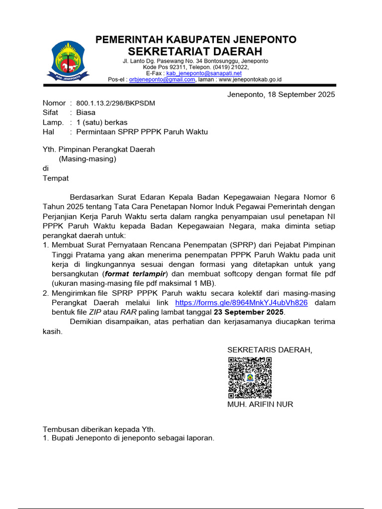 20250919131617surat Permintaan SPRP PPPK Paruh Wak - 250919 - 141632 | PDF