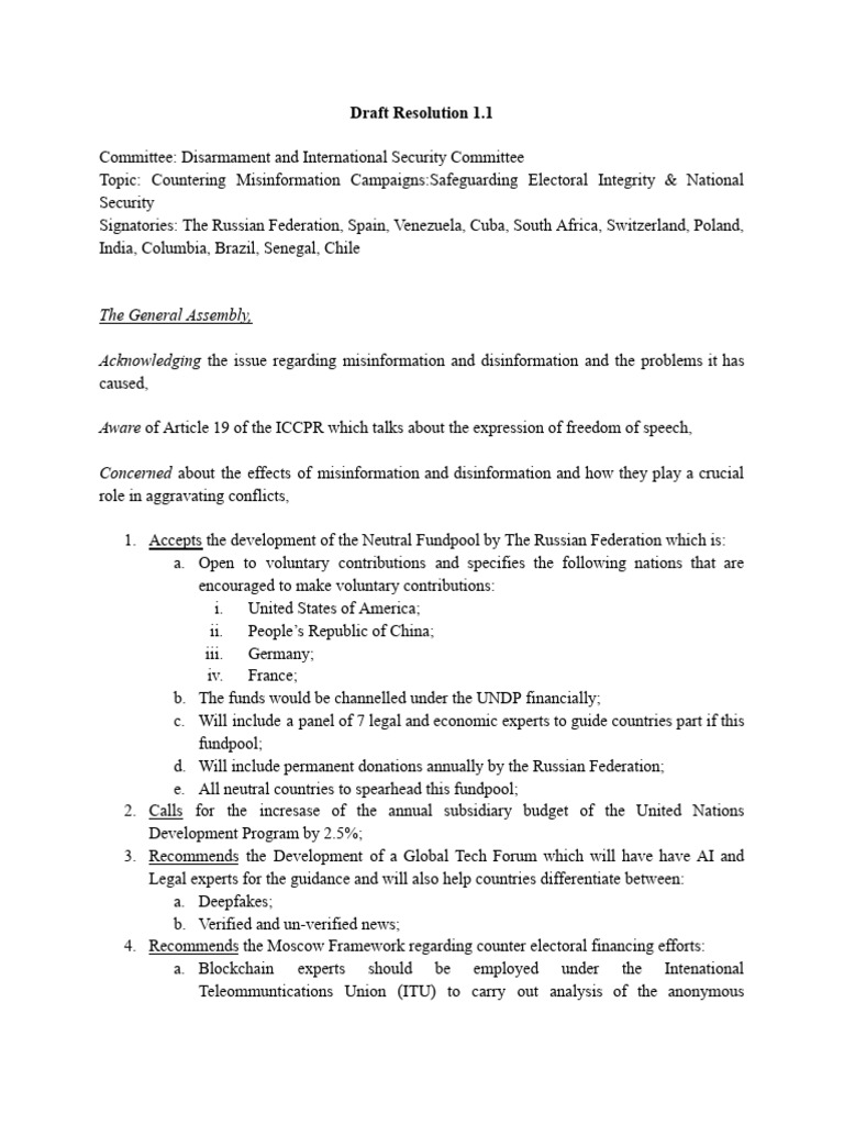 Draft Resolution | PDF