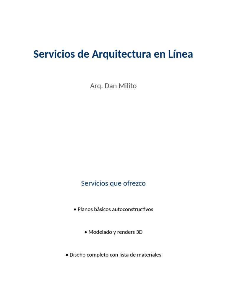 Servicios de Arquitectura en Línea | PDF