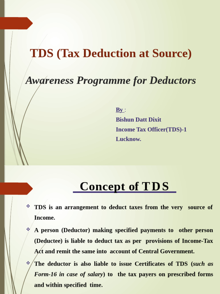 TDS Awareness Program for Deductors | PDF | Taxes | Economies
