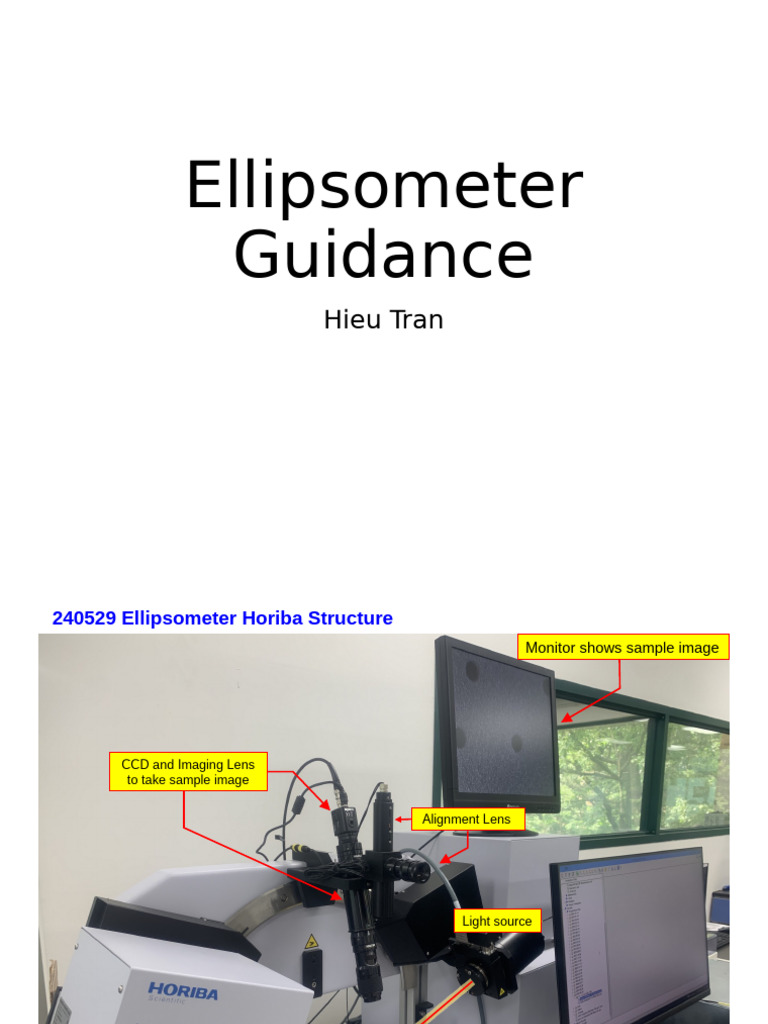 Ellipsometer Setup and Data Analysis Guide | PDF | Techniques | Atomic