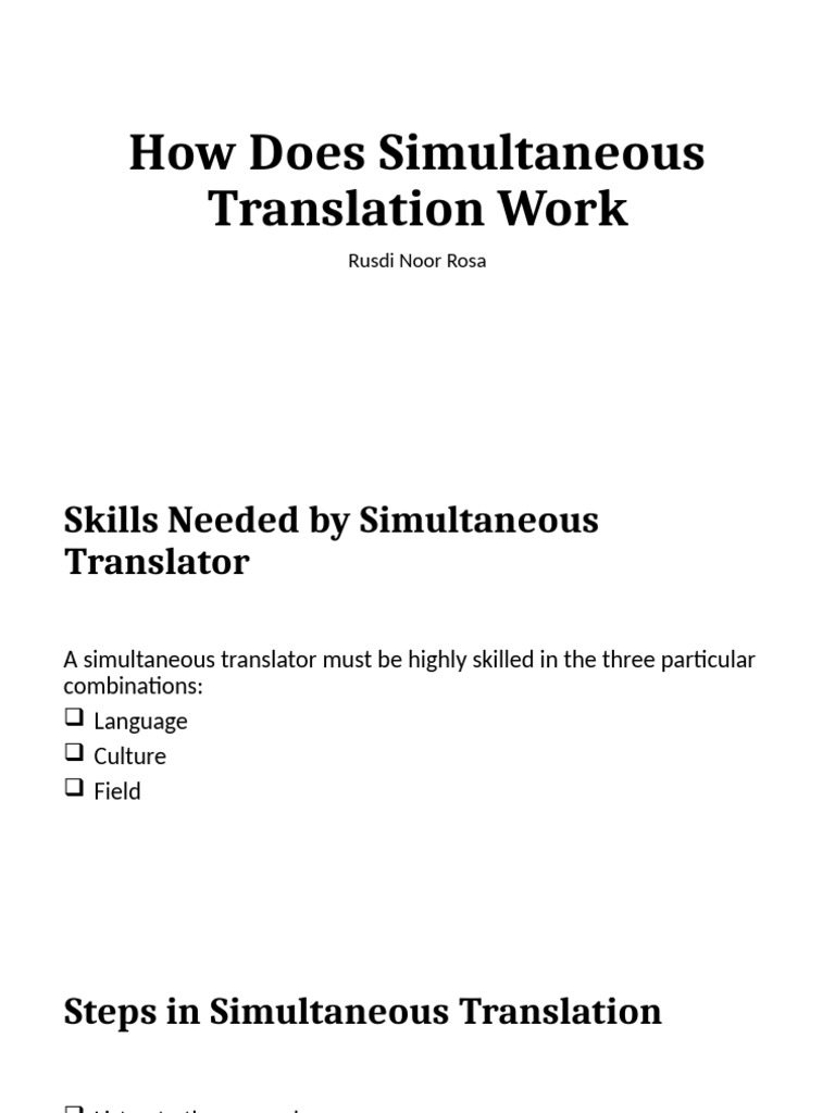 Understanding Simultaneous Translation | PDF | Language Interpretation ...