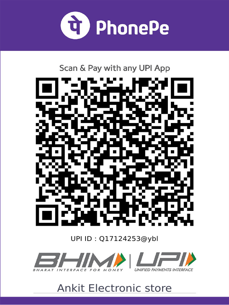 Ankit Electronic Store: UPI ID: Q17124253@ybl | PDF