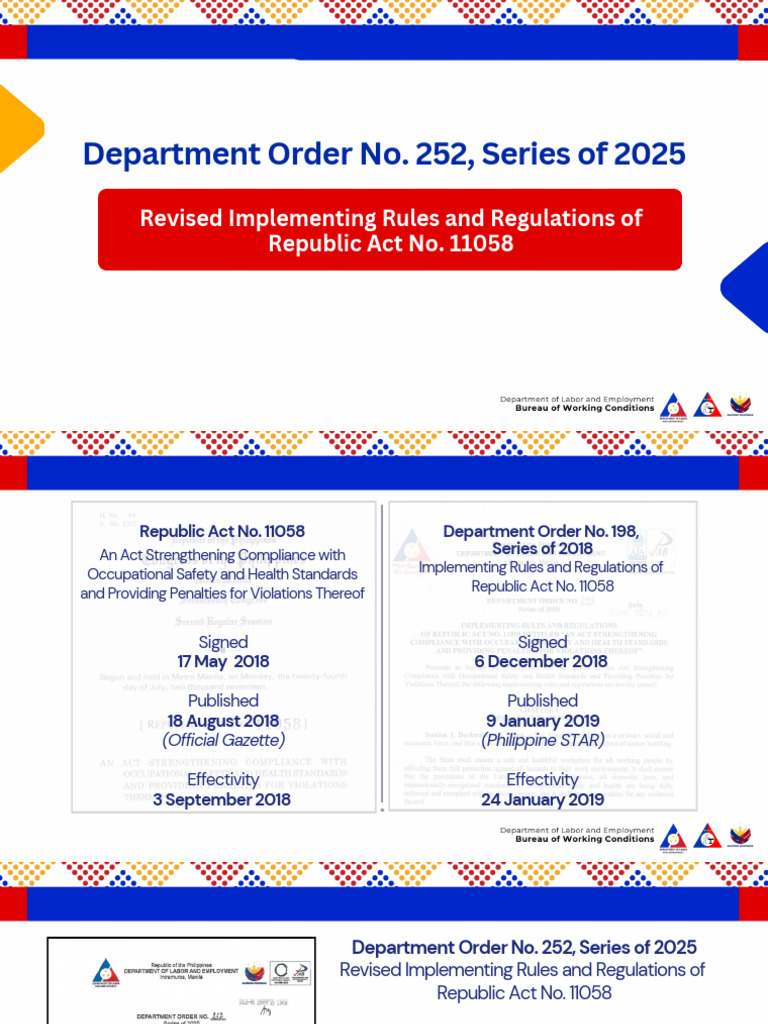 DO 252-25: Revised OSH Regulations 2025 | PDF | Occupational Safety And ...