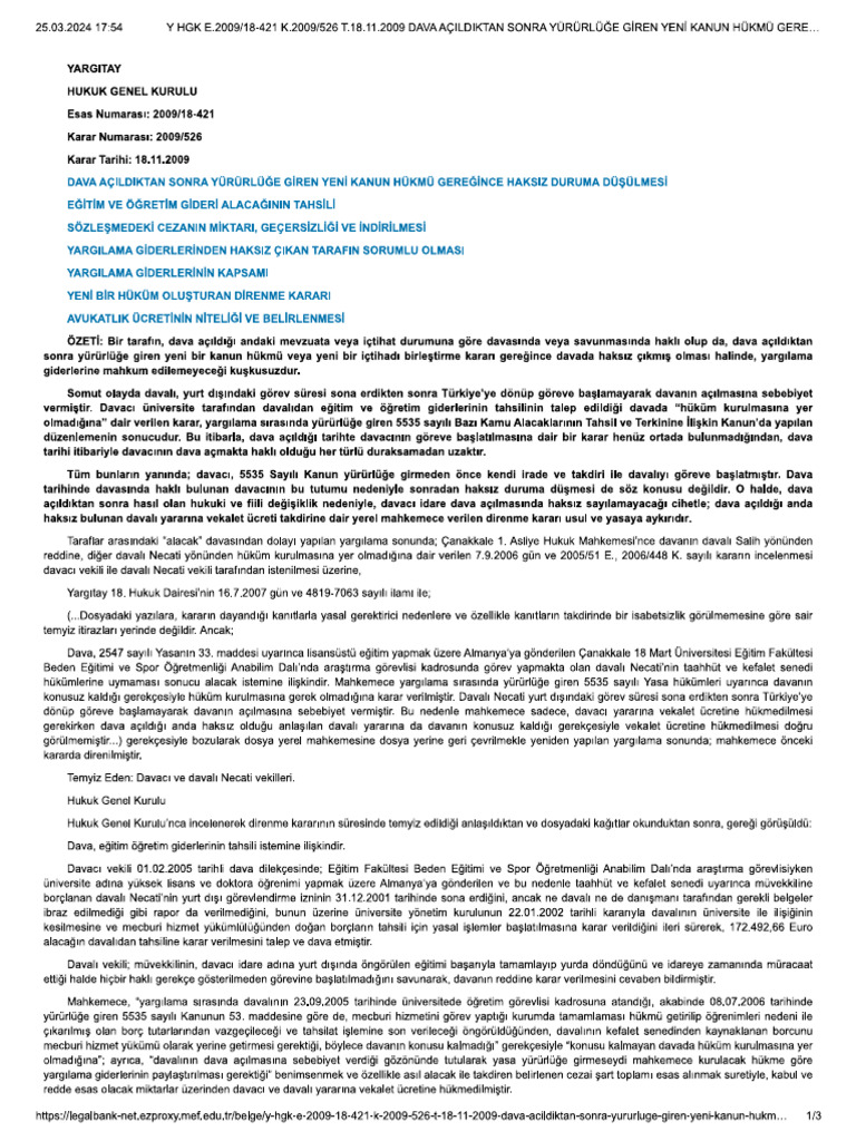HGK Karari Vekalet Ücreti̇ | PDF