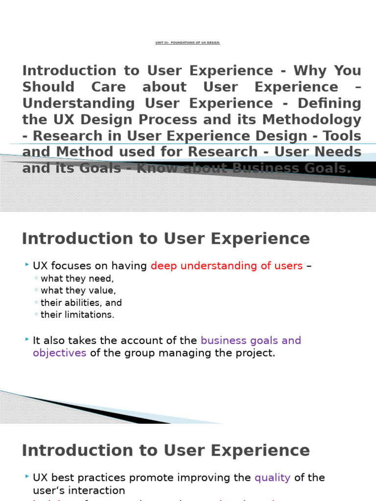 Foundations of User Experience Design | PDF | Usability | Goal