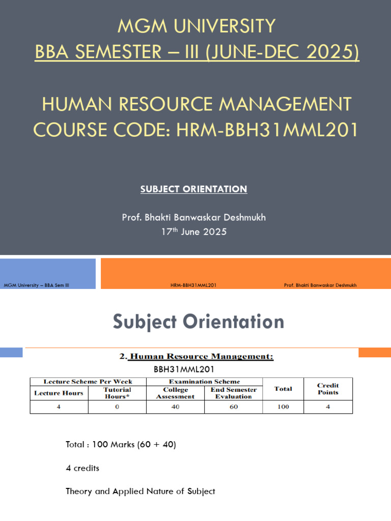 HRM Course Overview for BBA Sem III | PDF | Human Resource Management ...