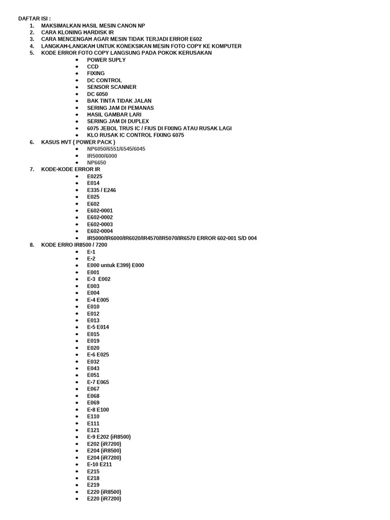 Mengatasi Kode Kesalahan E111 Canon | PDF