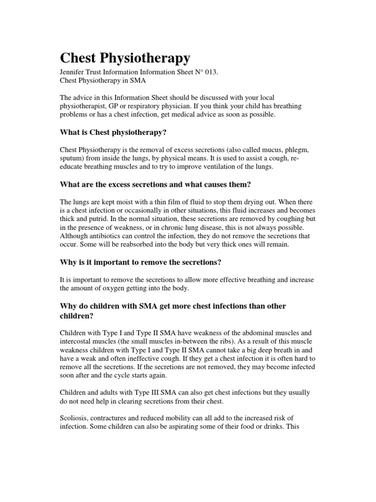 Chest Physiotherapy | PDF | Health Care | Medicine