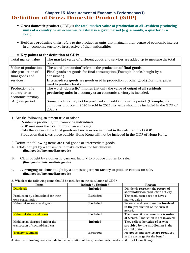 Understanding GDP Measurement Basics | PDF | Gross Domestic Product ...