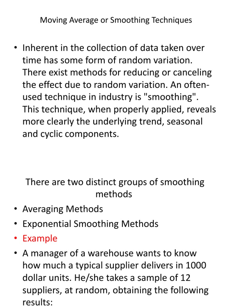 Exponential Smoothing Techniques Explained | PDF | Moving Average ...