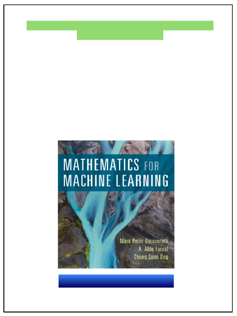 Mathematics For Machine Learning Deisenroth M.P PDF Version | PDF