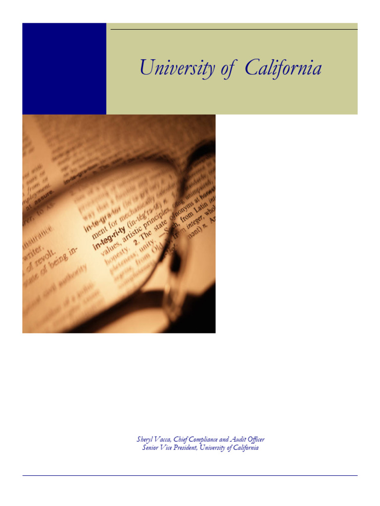 UC Compliance Annual Report FY08-09 | PDF | Regulatory Compliance ...