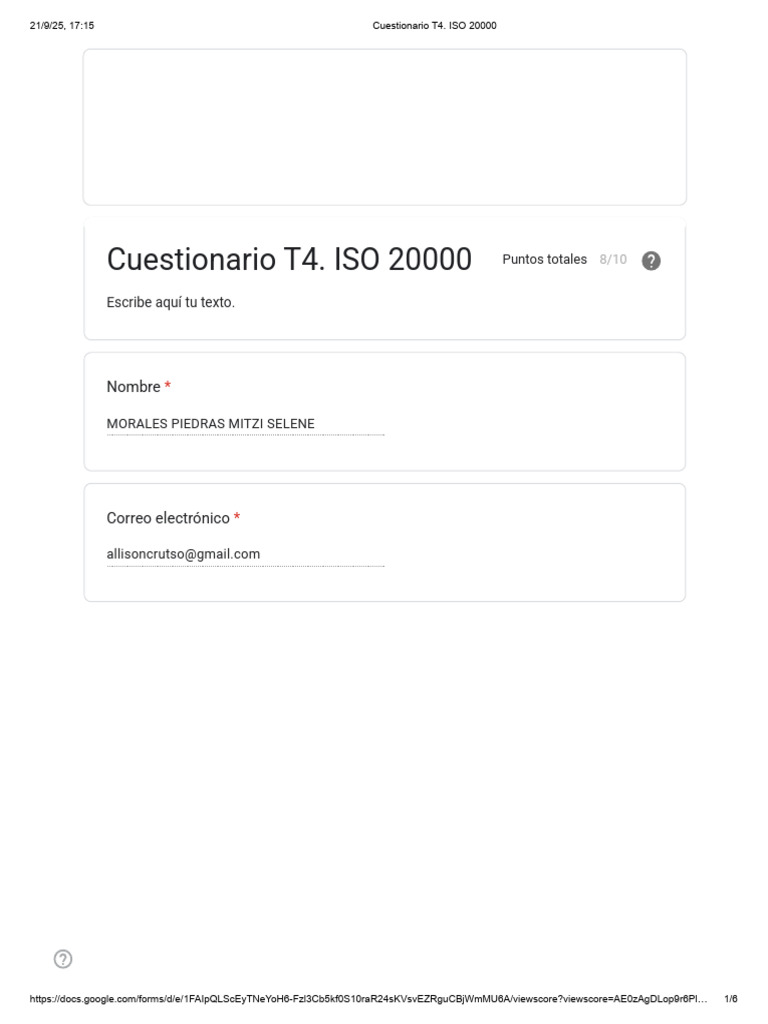Cuestionario sobre ISO 20000 y ITIL | PDF | Itil | It Service Management