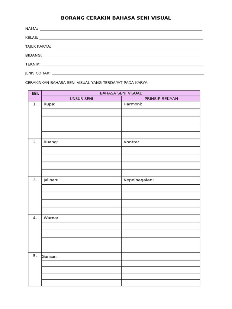Analisis Seni Visual dalam Karya | PDF