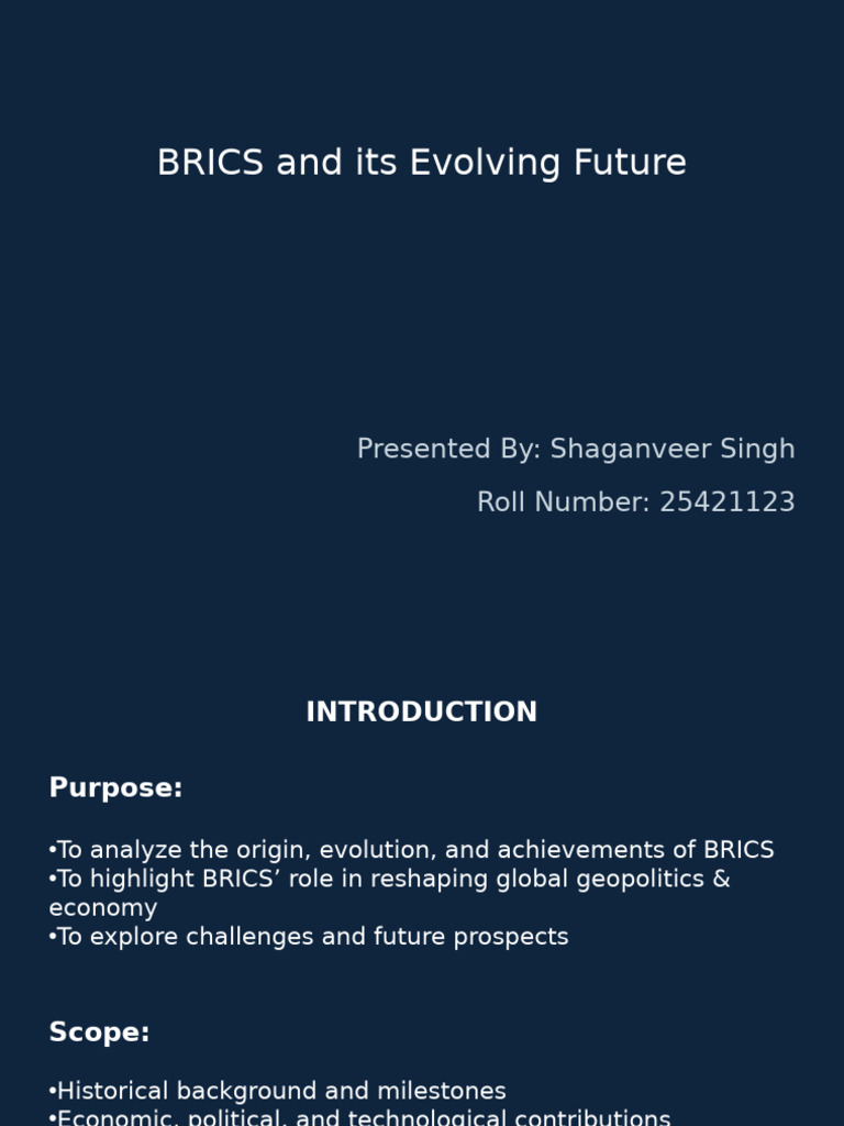BRICS: Evolution, Challenges, and Future | PDF | Economies ...