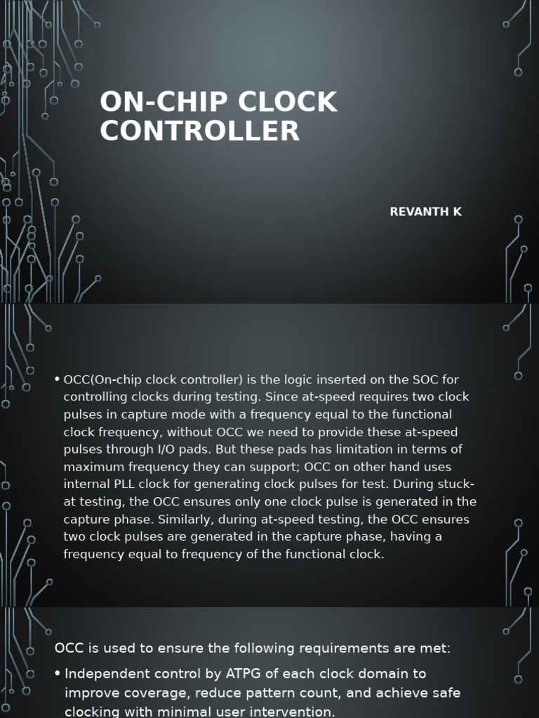 On-Chip Clock Controller Overview | PDF | Digital Technology ...