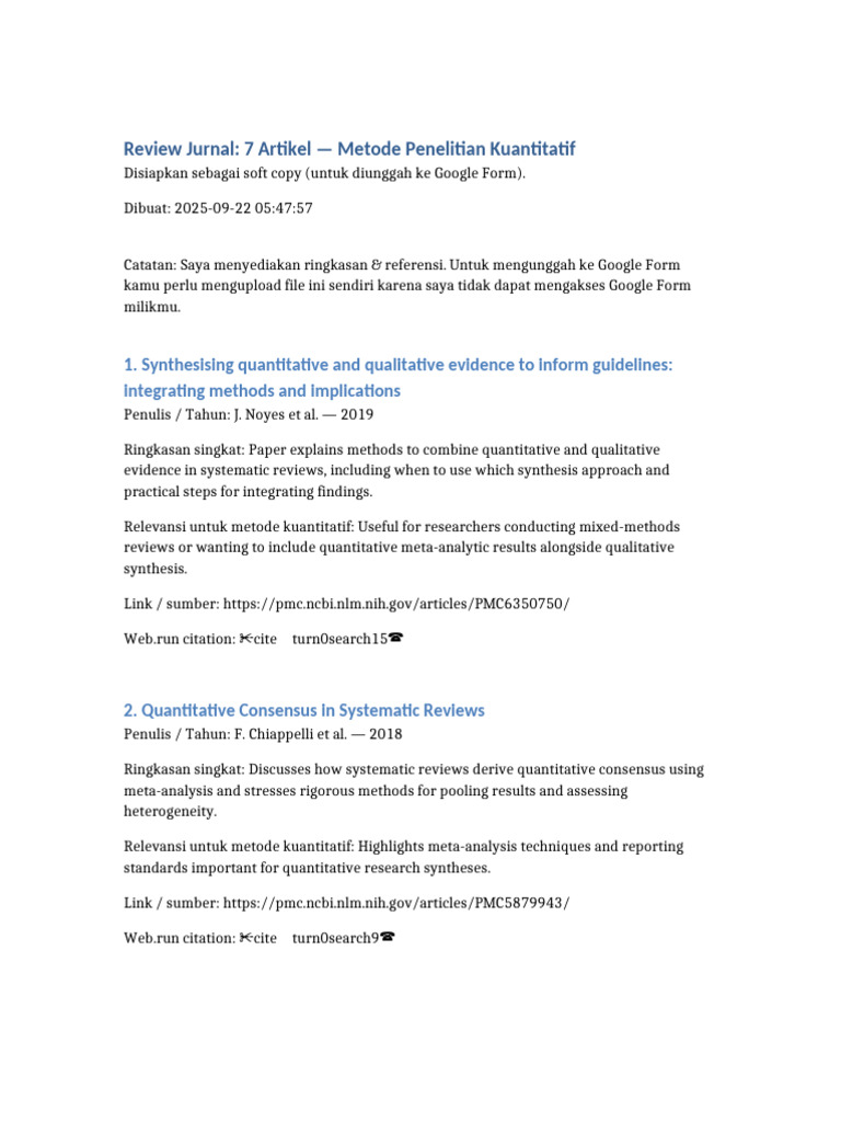 Quantitative Research Methodologies Review | PDF | Systematic Review ...