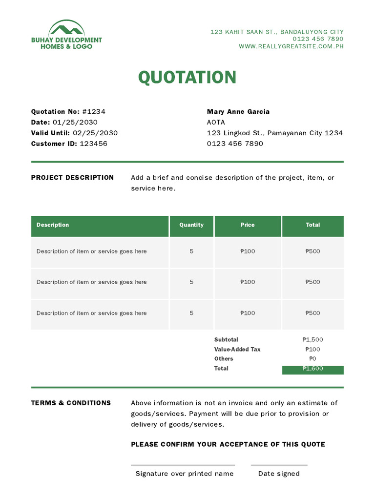 Buhay Development Quotation #1234 | PDF