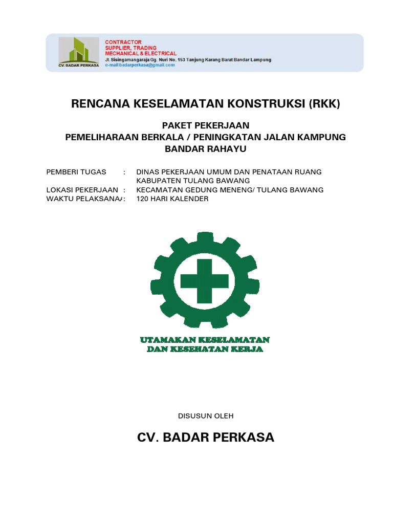 Rencana Keselamatan Konstruksi RKK | PDF