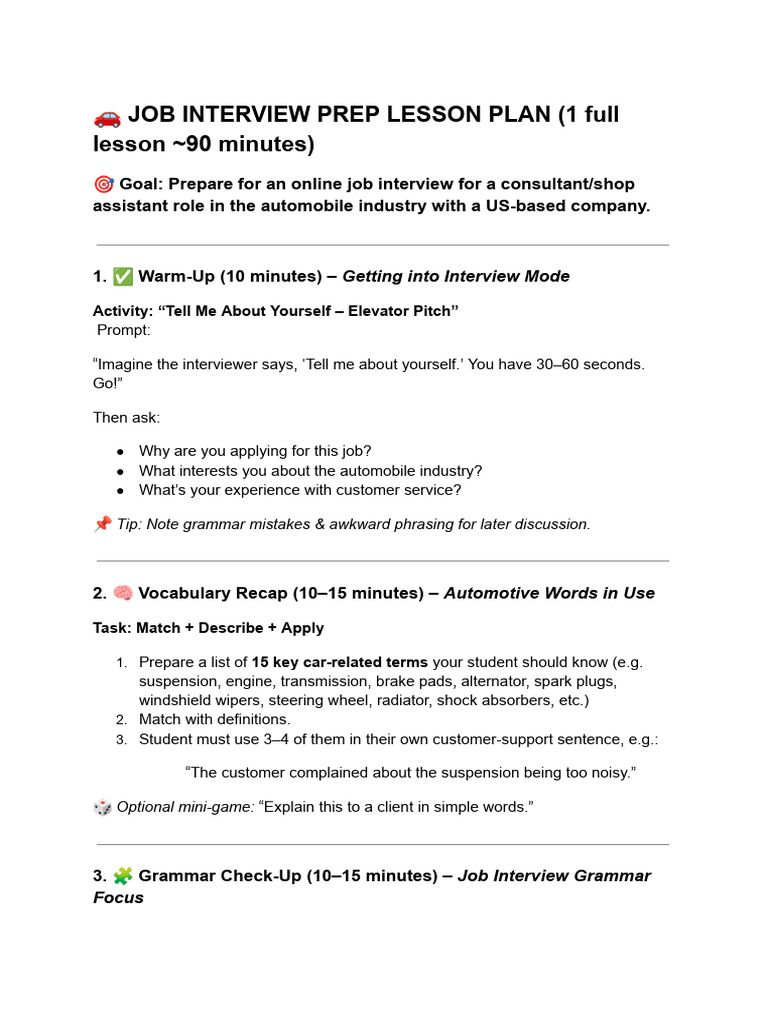 Lesson Plan Cars | PDF | Linguistics | Grammar