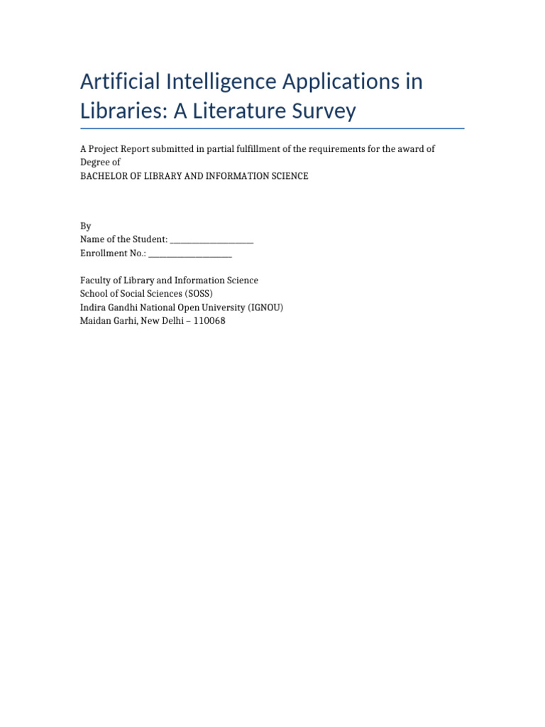 AI Applications in Libraries Survey | PDF | Artificial Intelligence ...