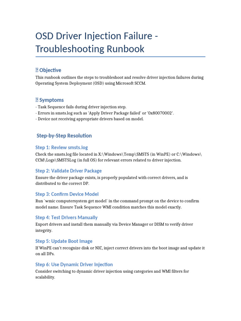 Troubleshooting OSD Driver Injection Issues | PDF