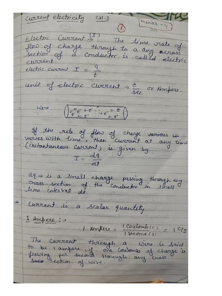 Chapter 3 Current Electricity | PDF