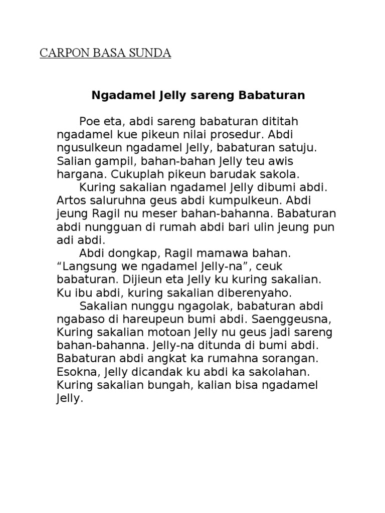 Carpon Sunda: Ngadamel Jelly Bareng Babaturan | PDF | Kesehatan Holistik
