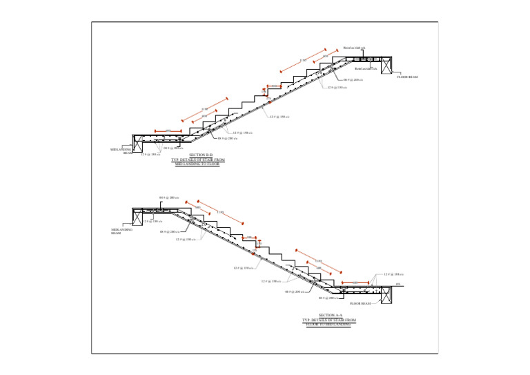 Stair and Beam Structural Details | PDF | Transport Buildings And ...