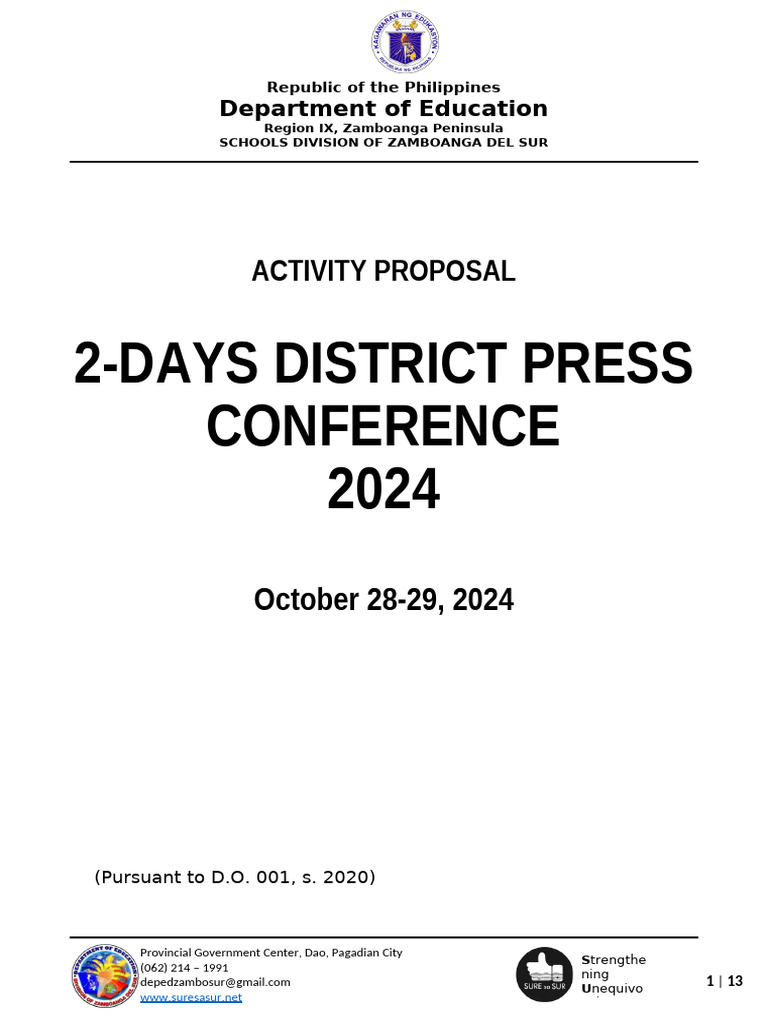 2024 Guipos Activity Proposal District Press Conference 1 1 | PDF ...