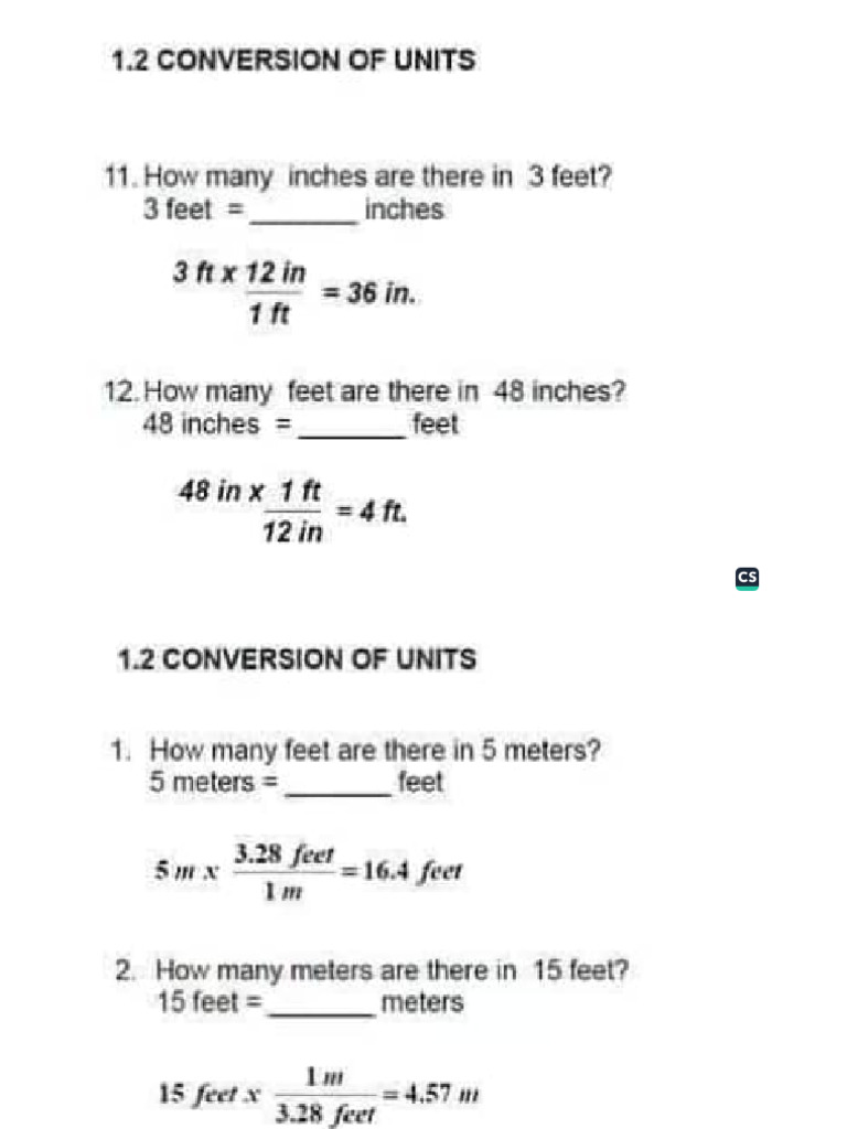 Unit Conversion | PDF