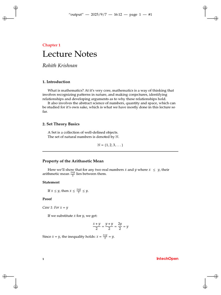 Mathematics Lecture Notes Overview | PDF | Function (Mathematics ...