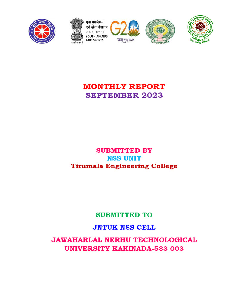 NSS Activities Report - September 2023 | PDF