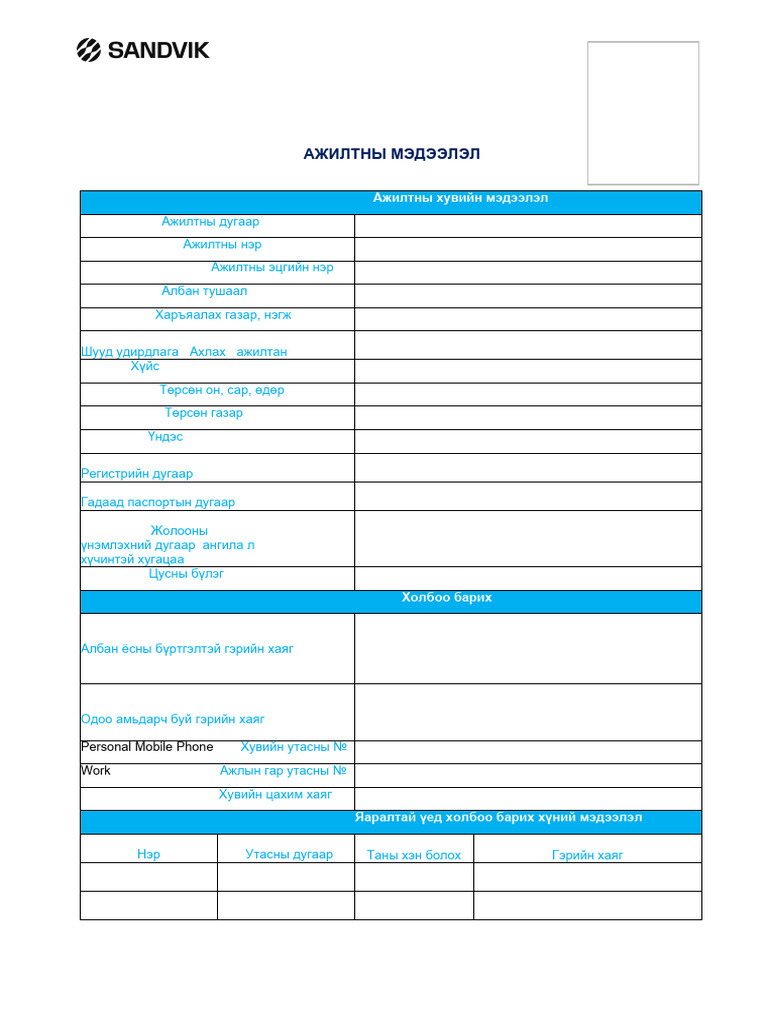 Employee Profile Form - Final Version - Updated With Iban | PDF