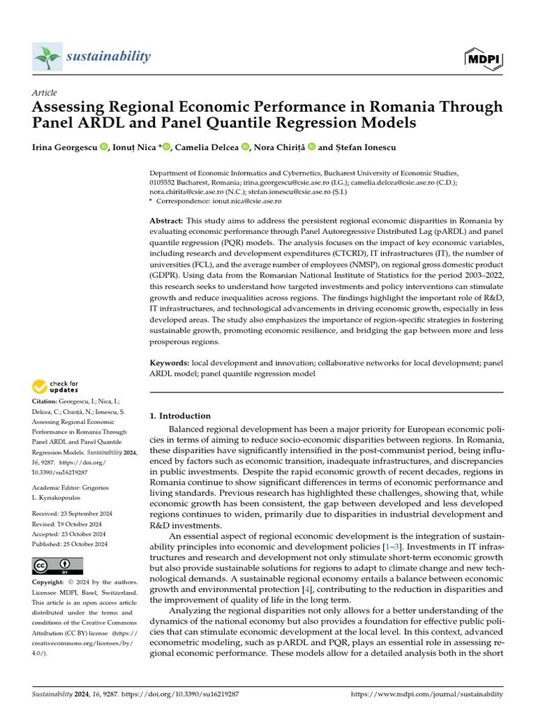 Regional Economic Performance in Romania | PDF | Economic Growth ...