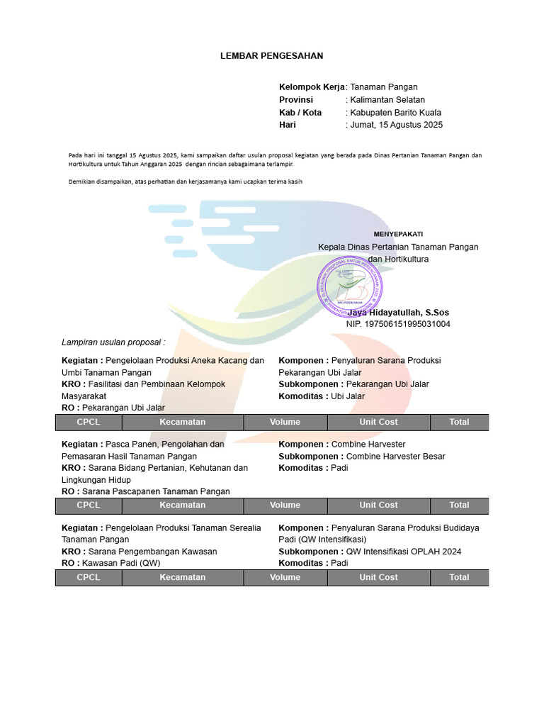 Bima - Pertanian.go - Id Eproposal Proposal Pengesahan Subsektor Id 7 ...