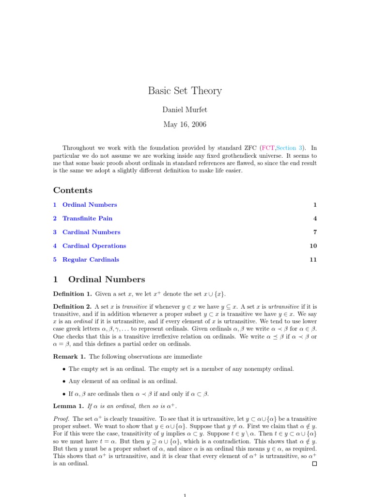 Basic Set Theory | PDF | Numbers | Mathematical Objects