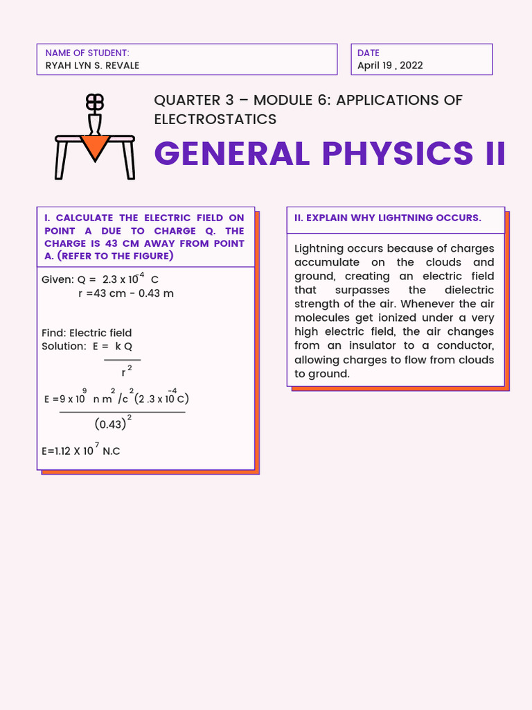 Applications of Electrostatics in Physics | PDF