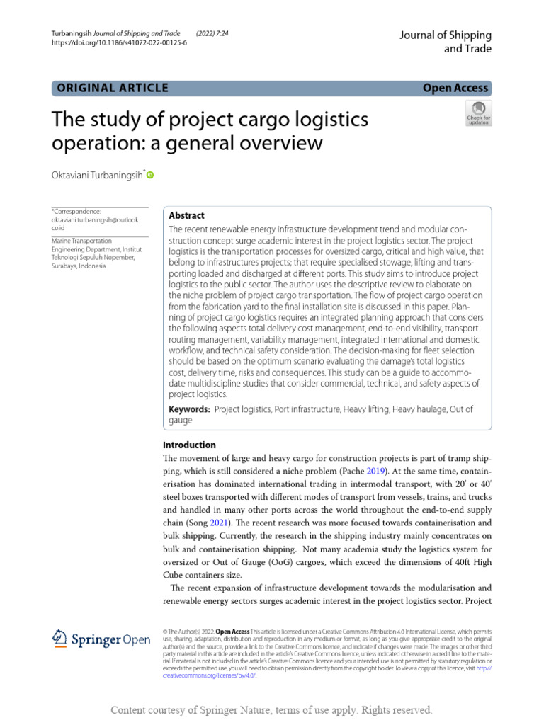 The Study of Project Cargo Logistics Operation A G | PDF | Cargo ...