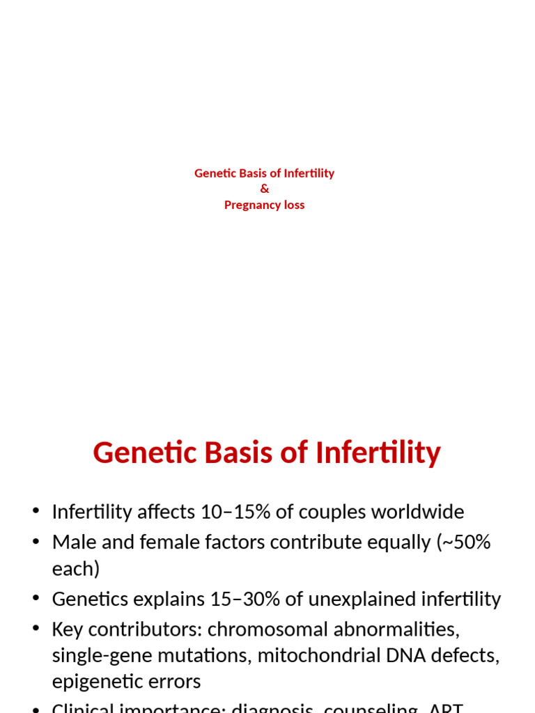 Genetic Factors in Infertility & Loss | PDF | Infertility | Genetic ...