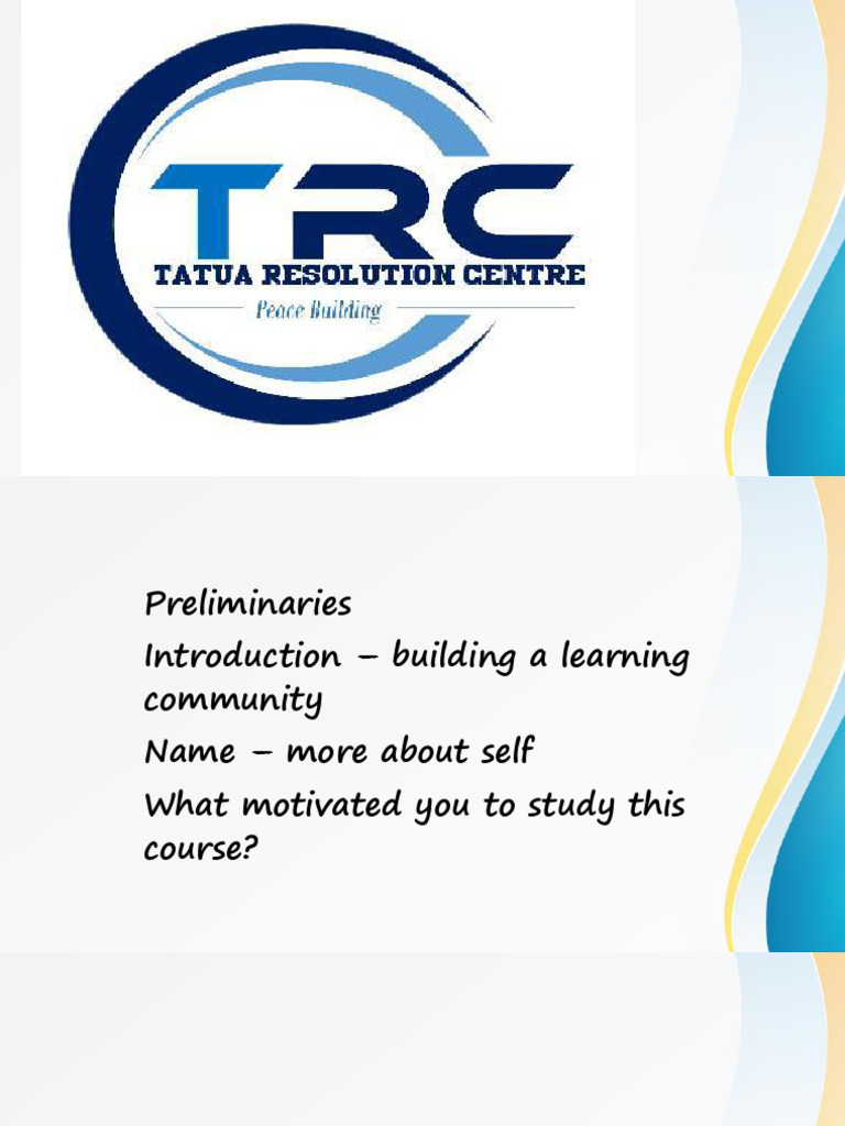 Tatua Resolution Centre Training Manual | PDF | Alternative Dispute ...