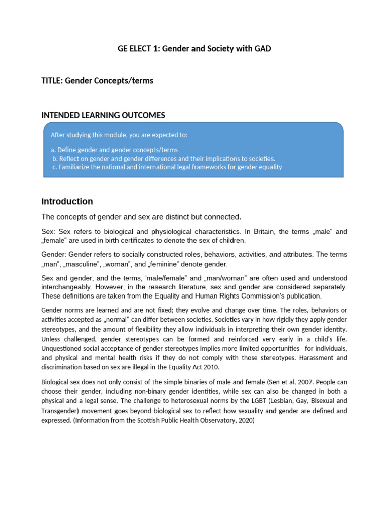 Understanding Gender Concepts and Equality | PDF | Gender | Gender Studies