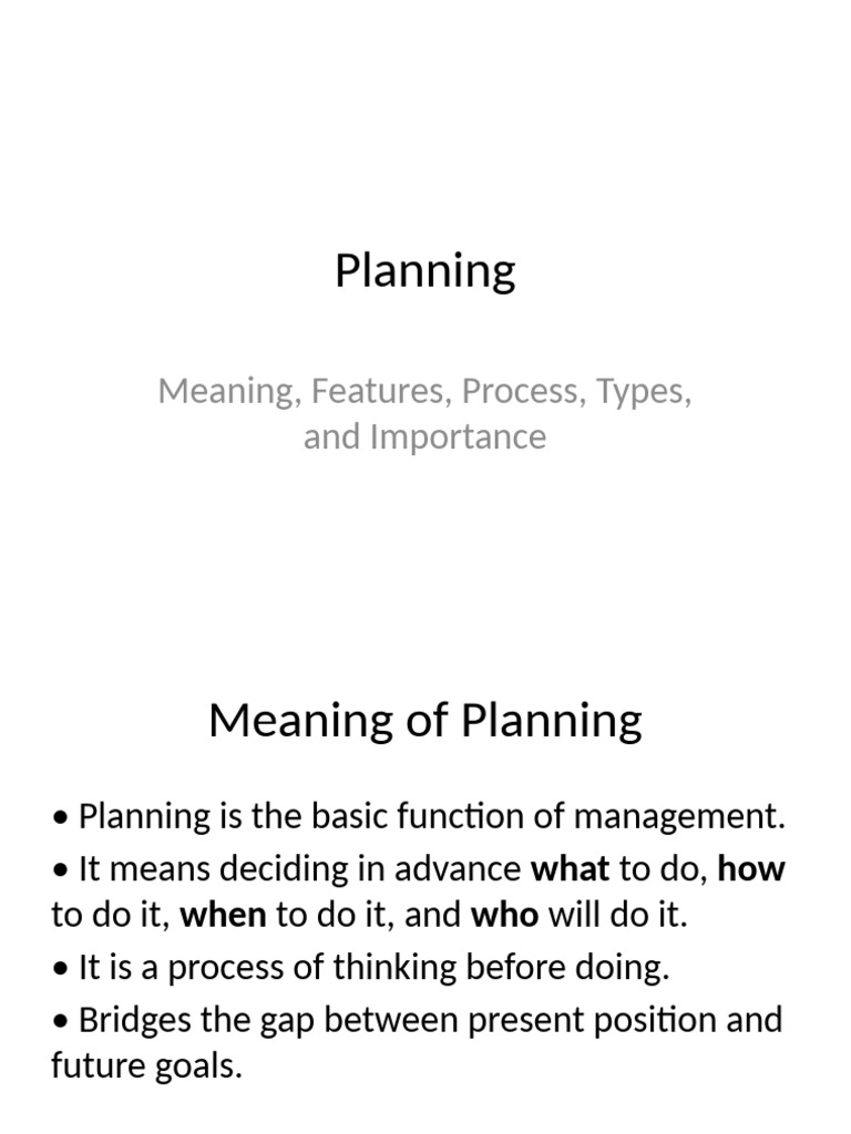 Understanding Planning: Features & Types | PDF | Marketing | Brand